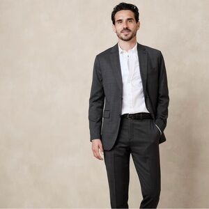 NWT Banana Republic Signature Italian Nailhead Suit Jacket in Gray Men’s 50 $400